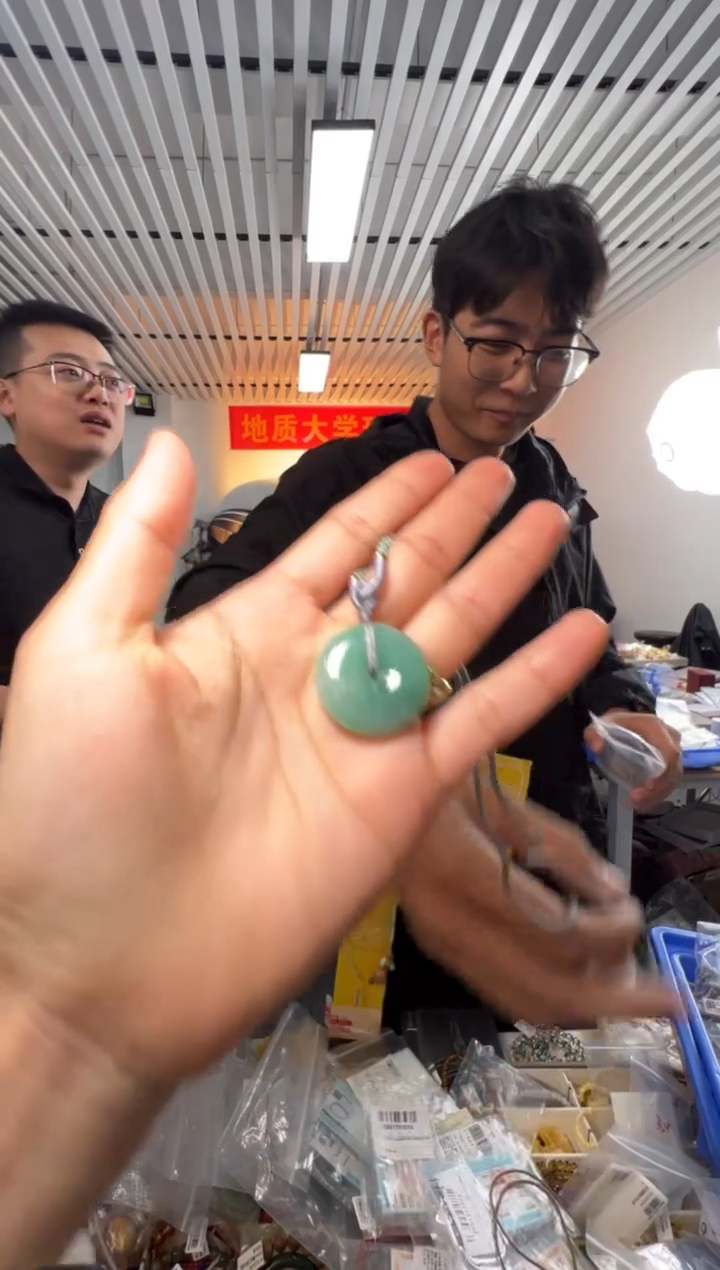 吊坠(不含链)未镶嵌翡翠HE-翡翠满绿平安扣