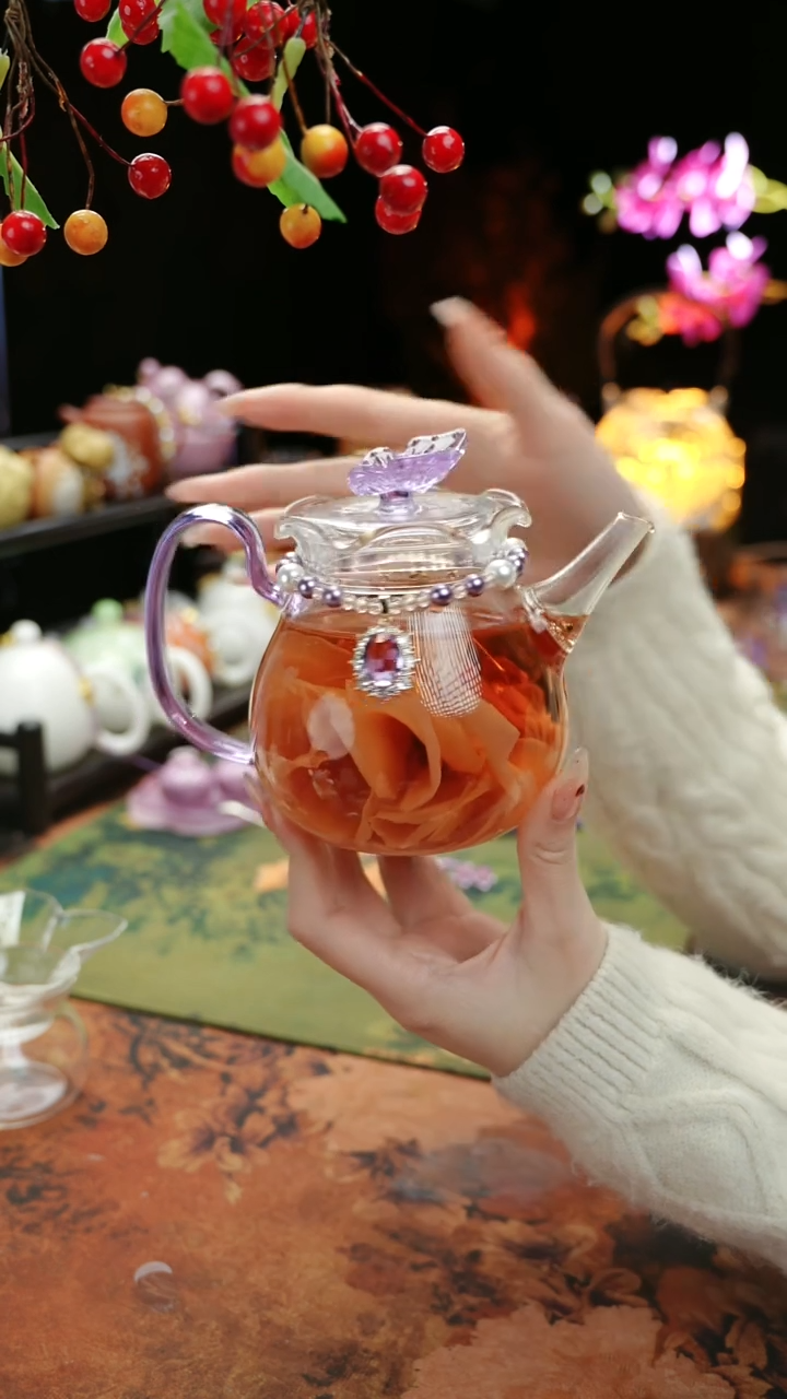 【闪购商品】紫色铃兰花茶壶+链子