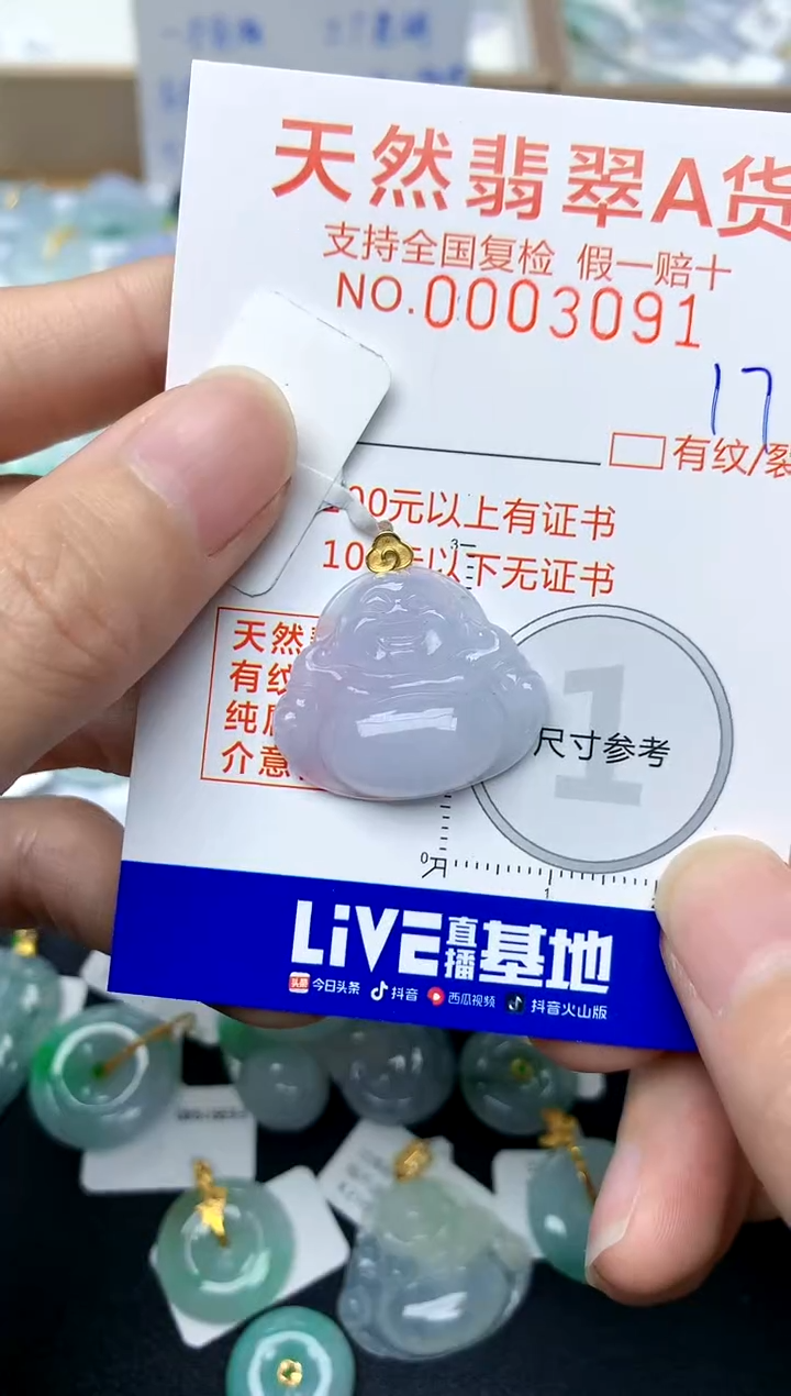 【闪购商品】翡翠颈饰18K金镶嵌17天然A货翡翠