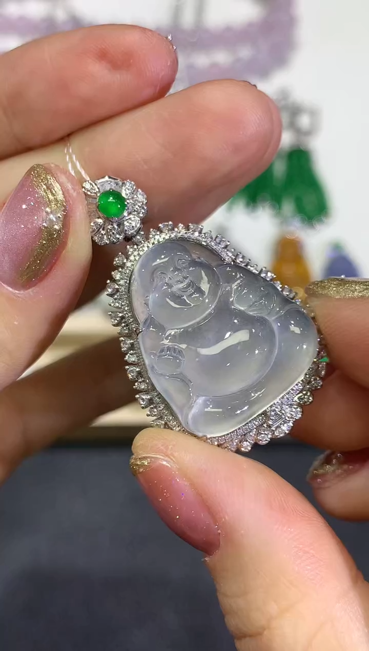 【闪购商品】翡翠颈饰18K金镶嵌团购33