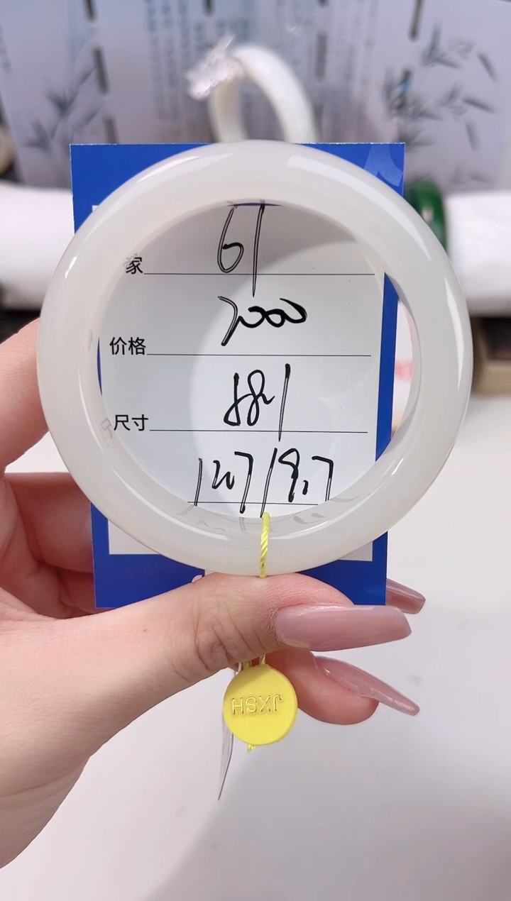 未镶嵌手镯和田玉61冰白