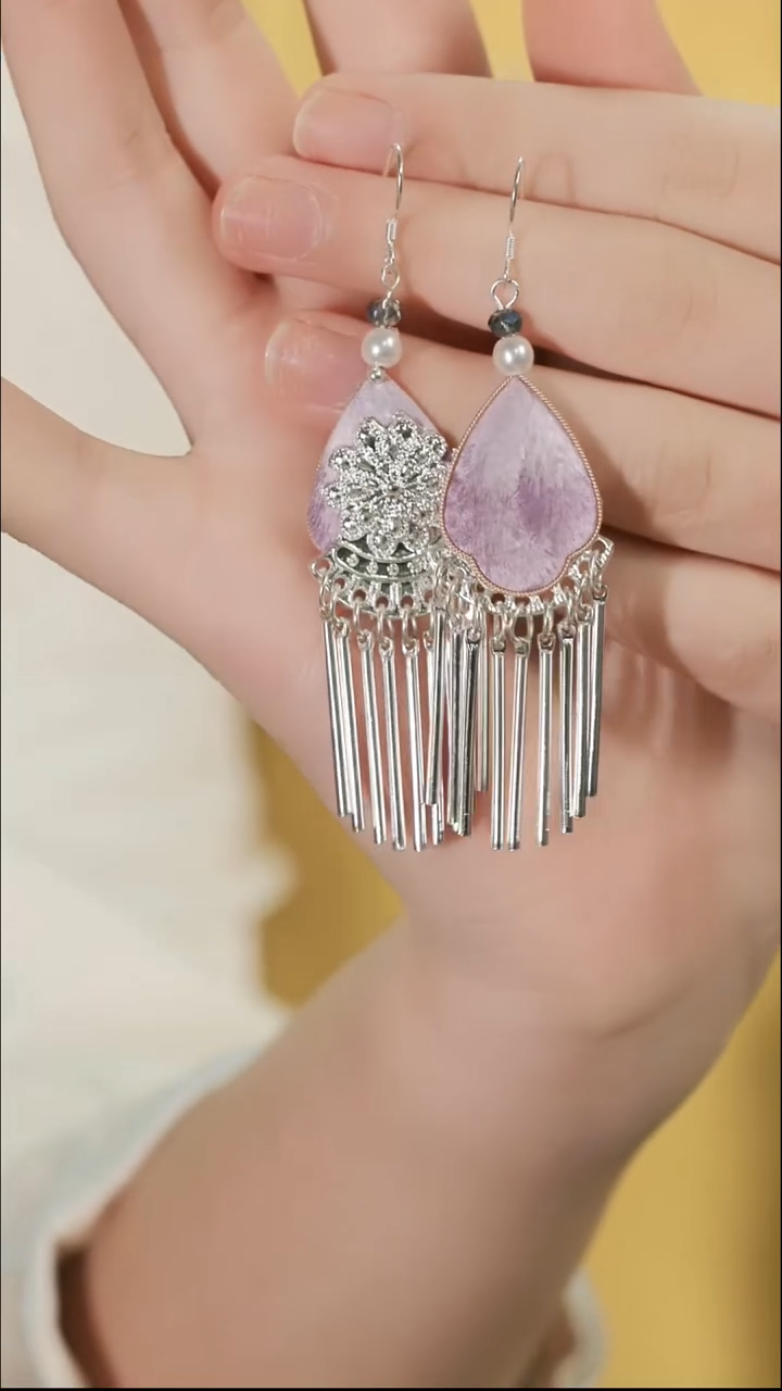 刺绣湘传礼纯手工耳饰