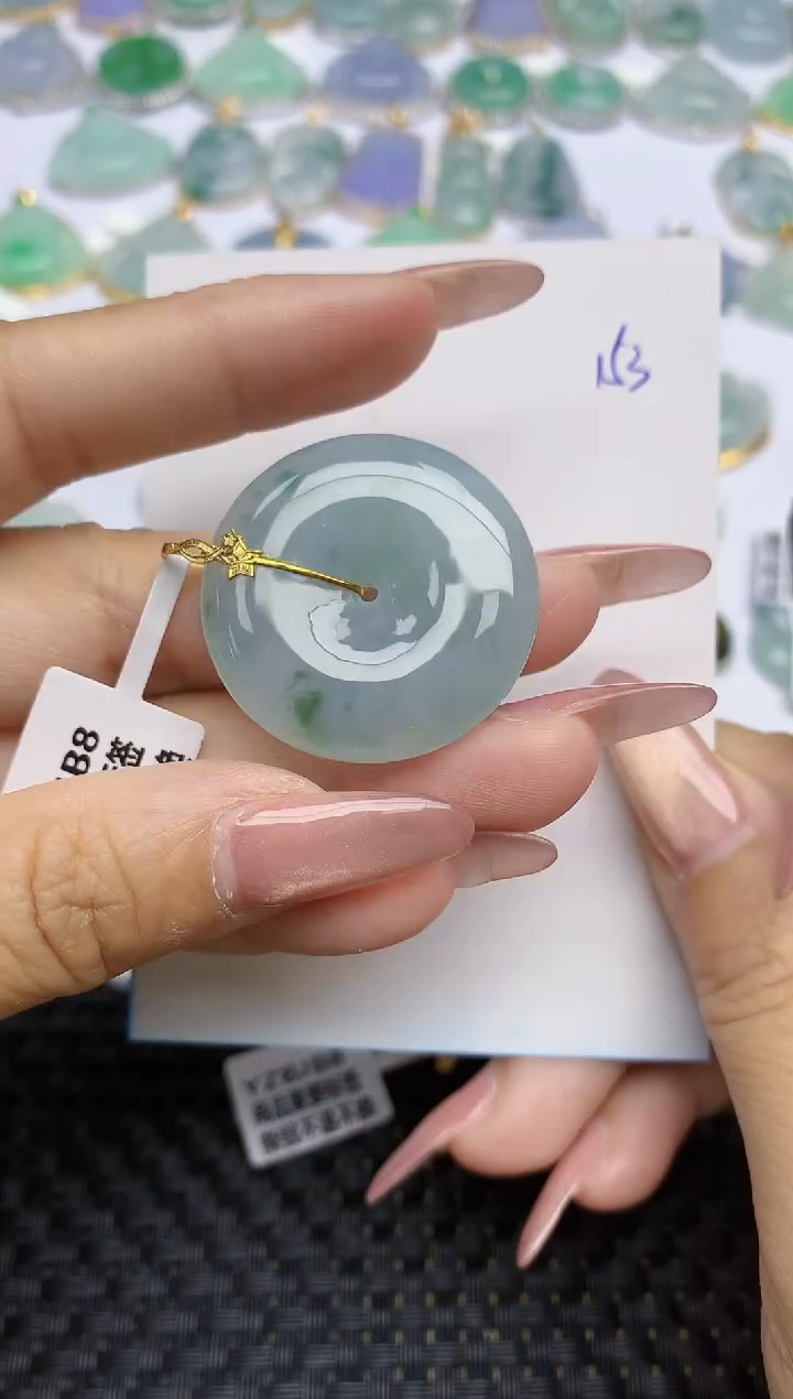 【闪购商品】翡翠颈饰18K金镶嵌天然A货翡翠 153