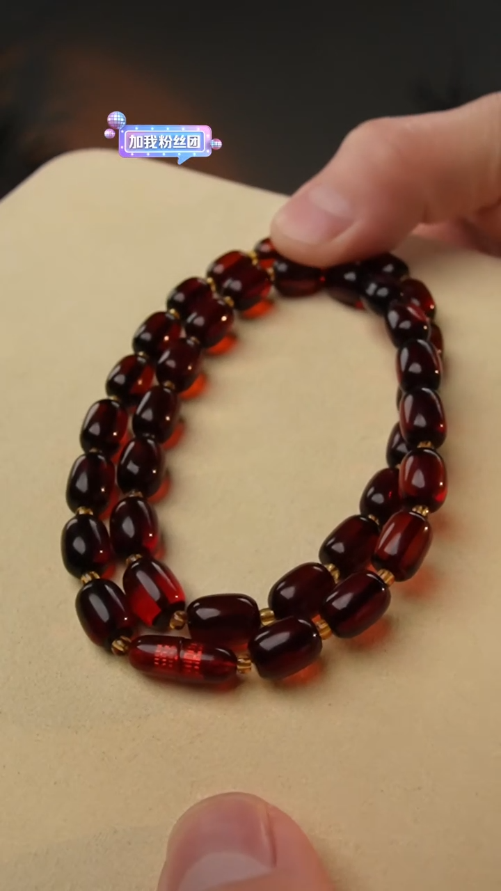 【闪购商品】琥珀颈饰未镶嵌血珀桶珠项链