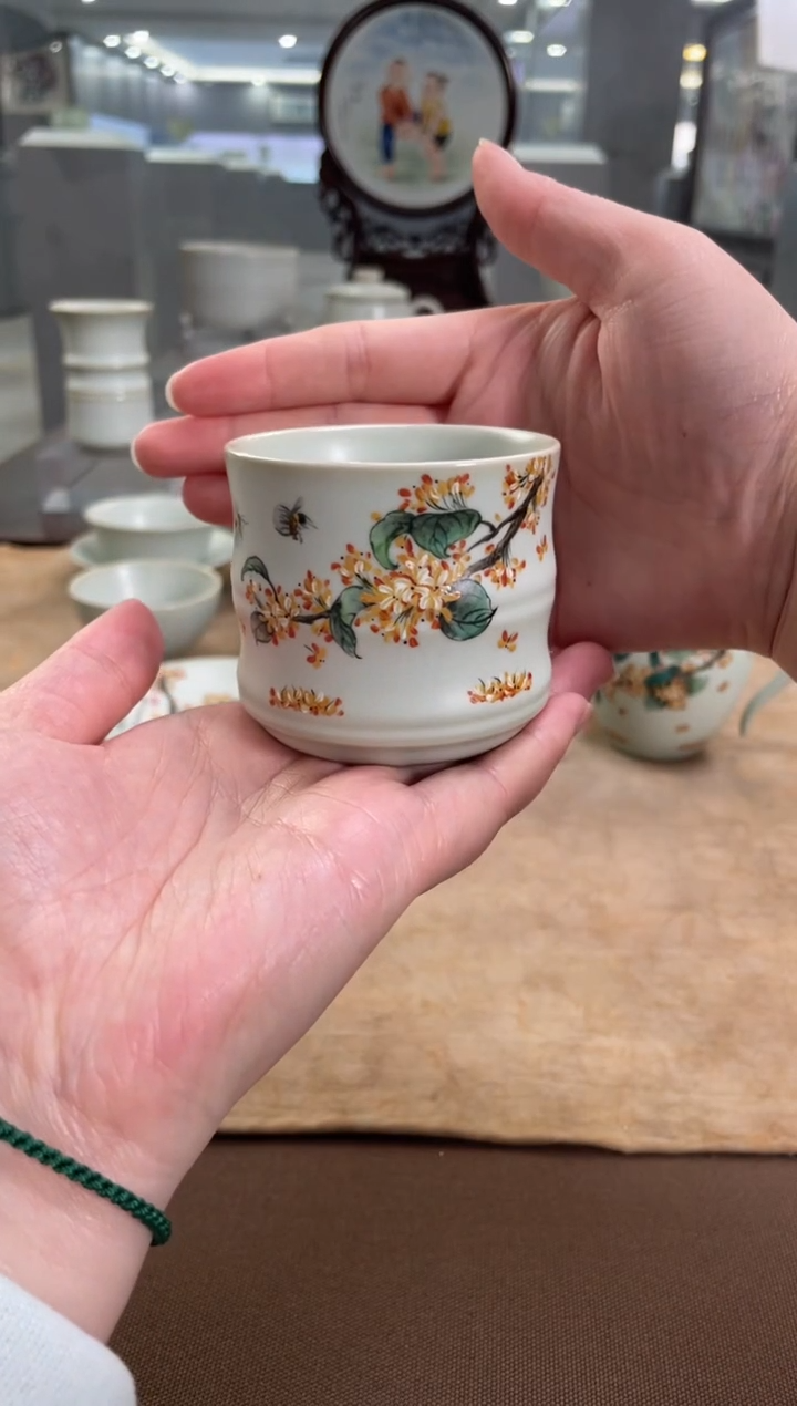 【闪购商品】周泽堂余秀华彩绘空竹杯（桂花）