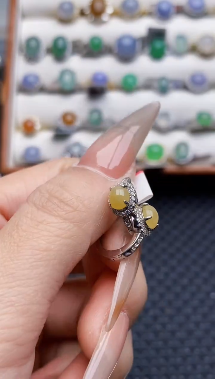 银S925镶嵌戒指翡翠1421