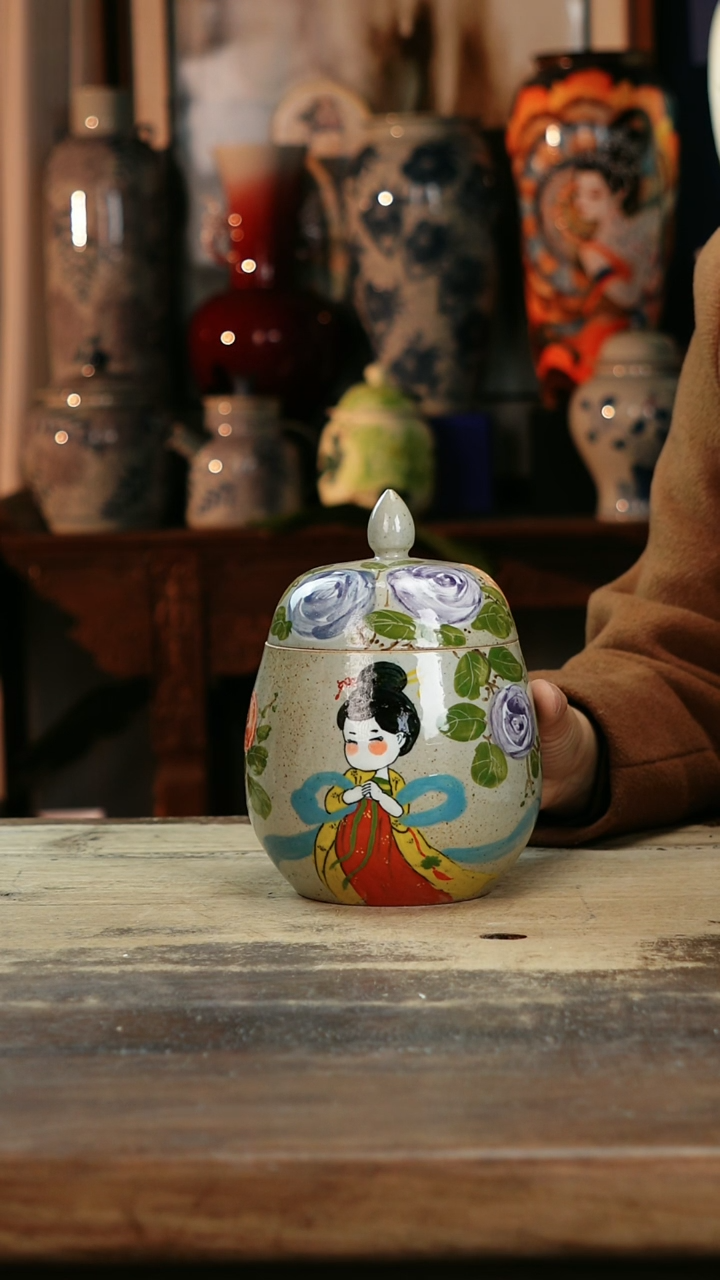 【闪购商品】瓷片景德镇纯手工釉下彩精品花瓶