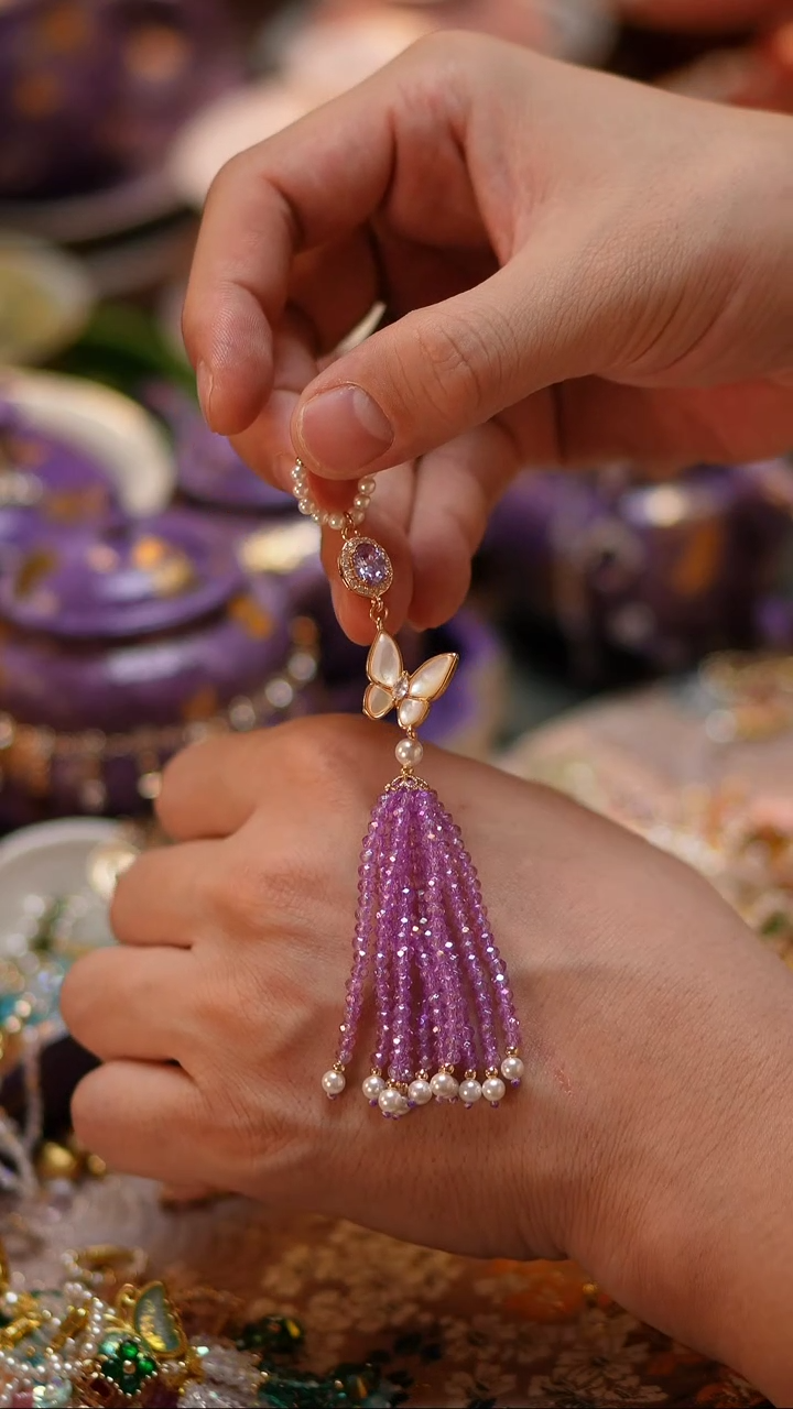 【闪购商品】摆件紫色流苏紫色流苏