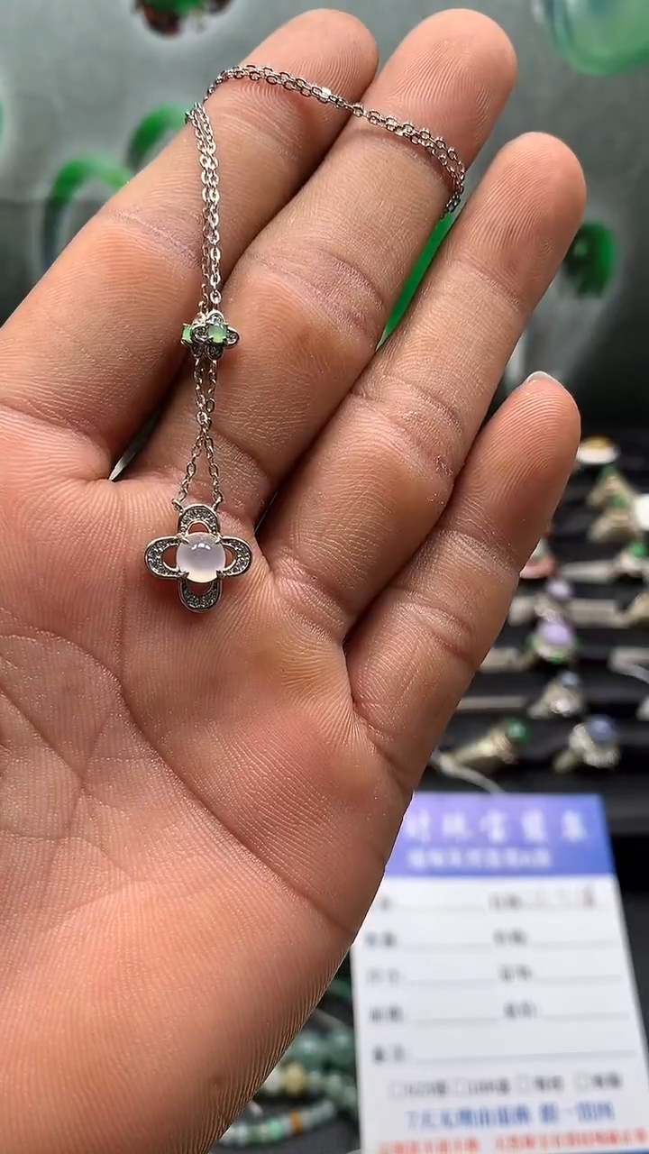 吊坠(不含链)银S925镶嵌翡翠、01