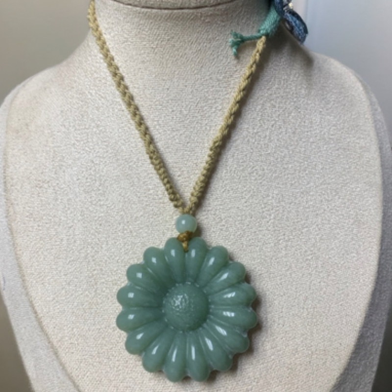 【高端大气款】岫玉 蓝水太阳花 纯手工时尚复古民族风