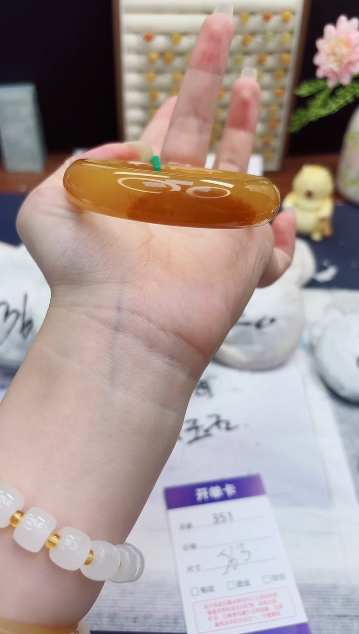 未镶嵌手镯石英质玉351-财气镯-圈口56