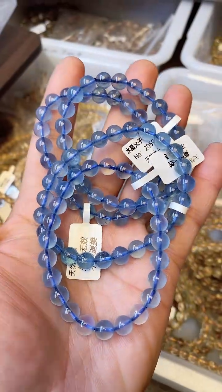 【闪购商品】水晶手串未镶嵌A82 海蓝宝 7mm