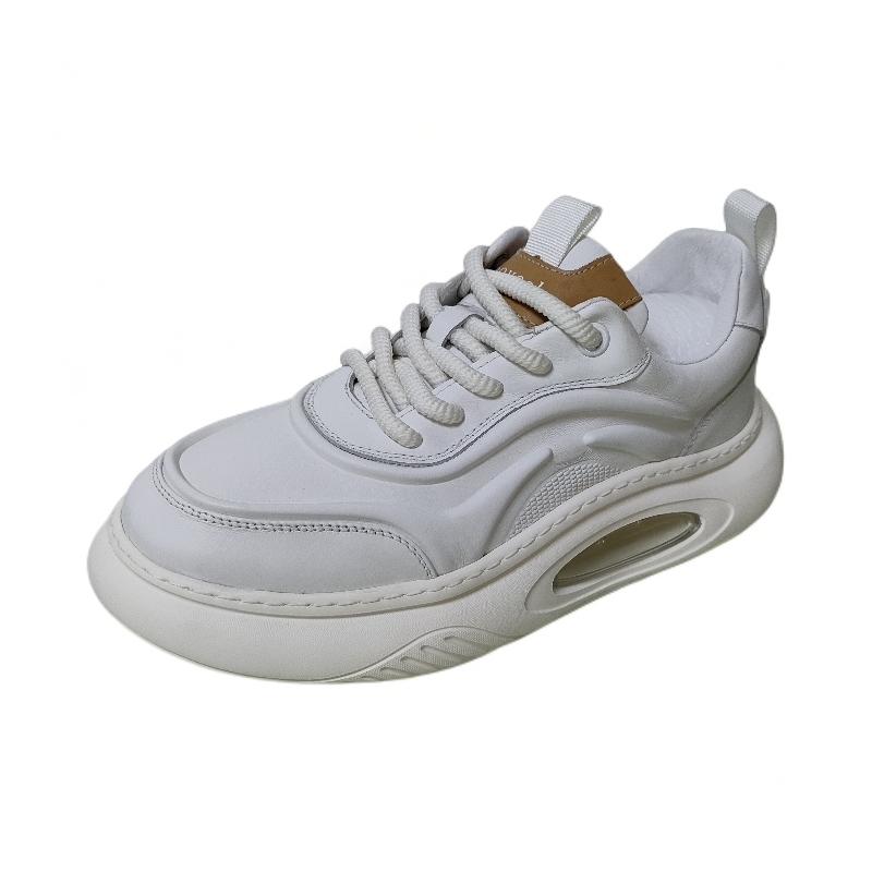 23175头层牛皮男士透气潮流夏季运动休闲鞋厚底气泡底潮鞋百搭