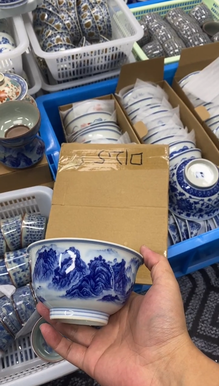 摆件陶景德陶瓷茶具餐具饭碗口径12