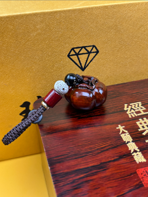 小叶紫檀吊坠挂件【柿柿如意】檀香紫檀手把件经典时尚