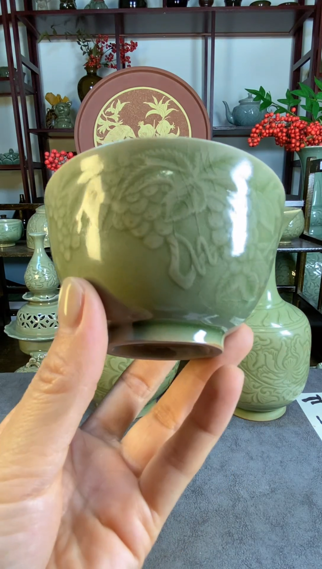 用****9微瑕 片儿白 葡萄主人杯 两只