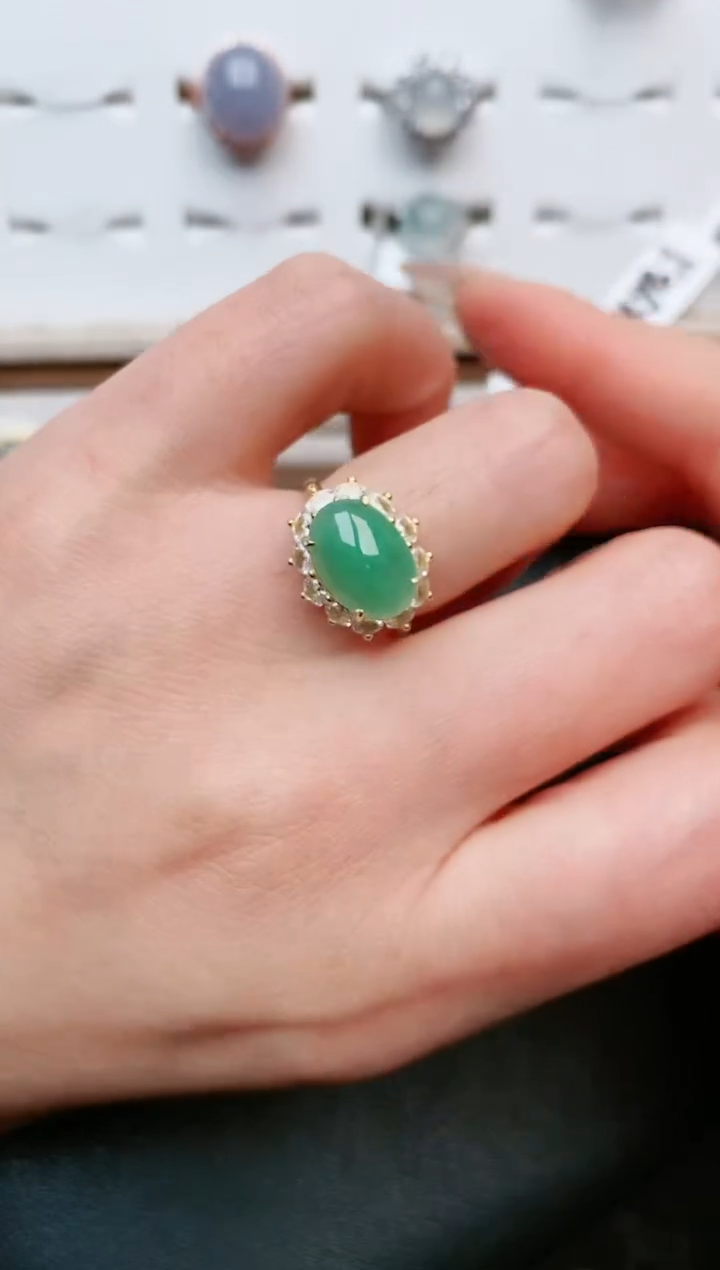 【闪购商品】翡翠戒指银S925镶嵌....