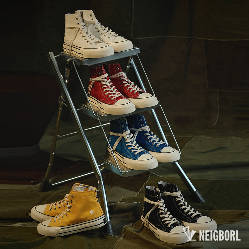 【麻辣烫】NEIGBORL钊叔制美式复古高帮厚底休闲百搭硫化帆布鞋