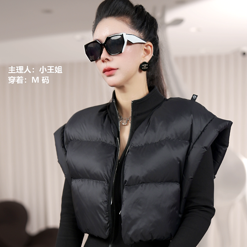 YRNX/伊然納暄设计师短款时尚三星90鹅绒冬季鹅绒羽绒服马甲