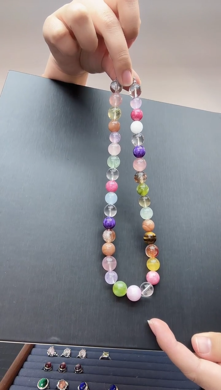 水晶摆件未镶嵌天然设计款多宝项链07