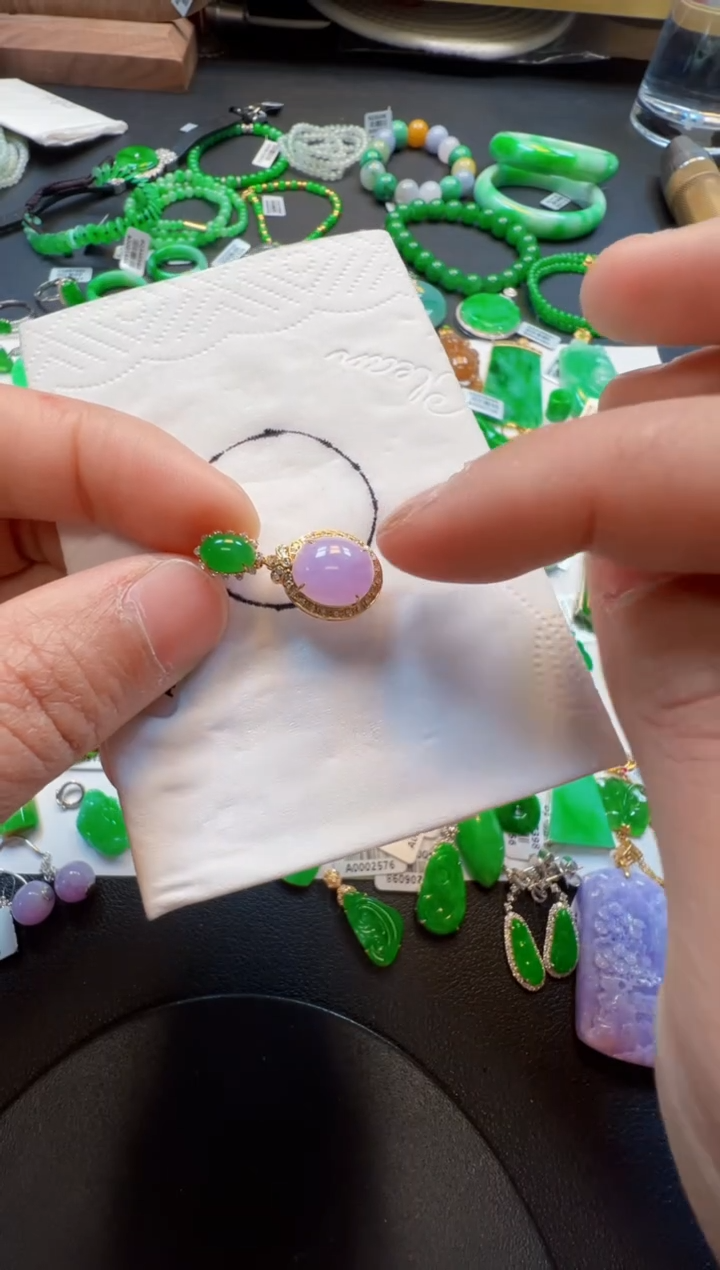 【闪购商品】定制翡翠18K金镶嵌3500元