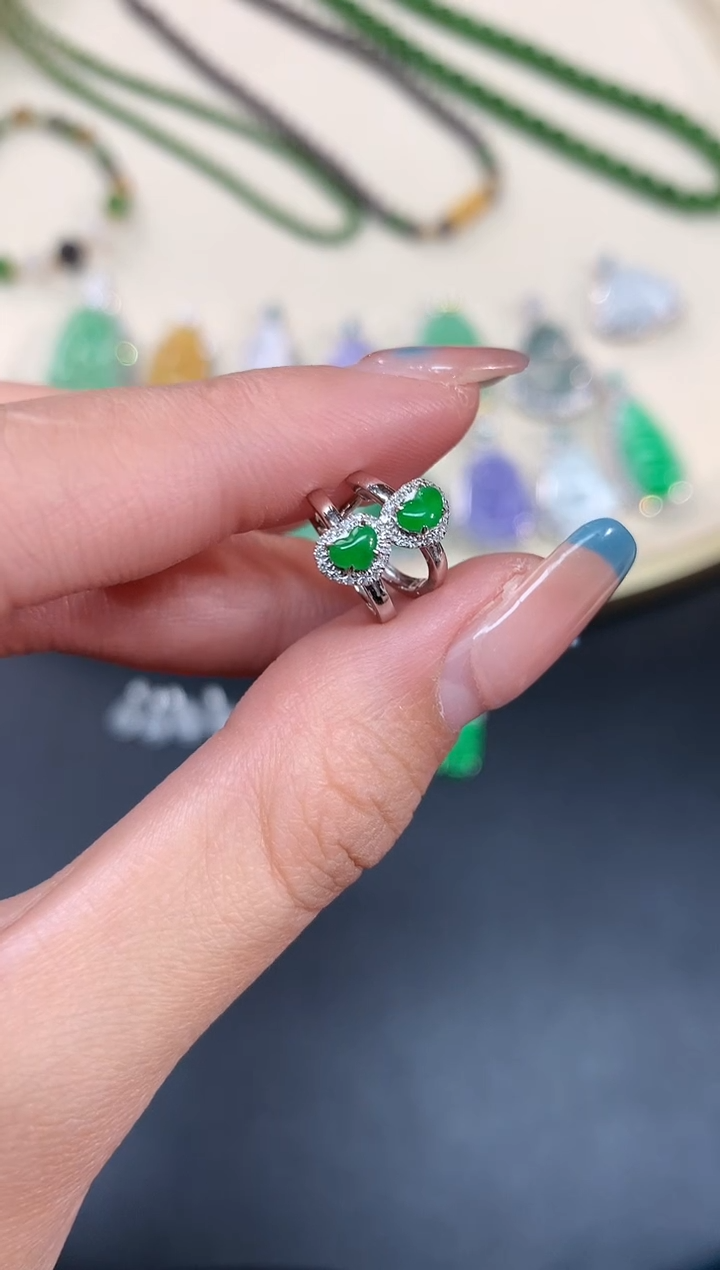 【闪购商品】翡翠耳饰18K金镶嵌耳饰A45|1980