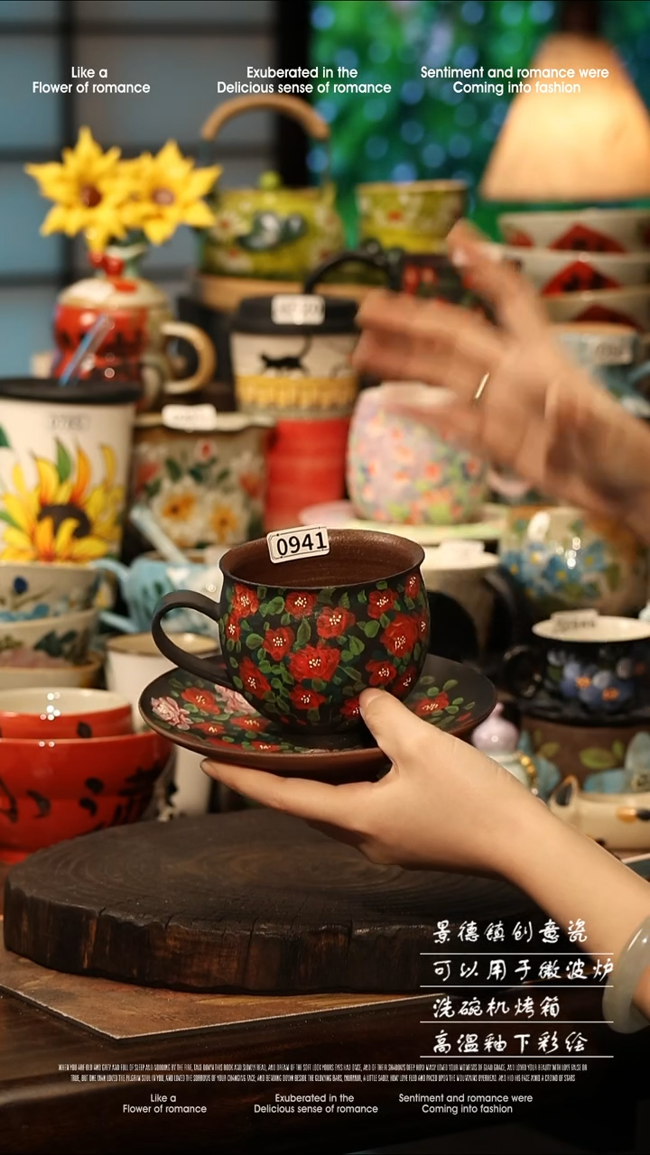 陶瓷景德镇高温釉下彩手工手绘款式@A@