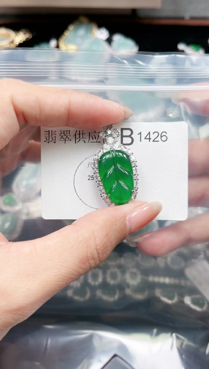 【闪购商品】翡翠颈饰未镶嵌1426赠皮绳