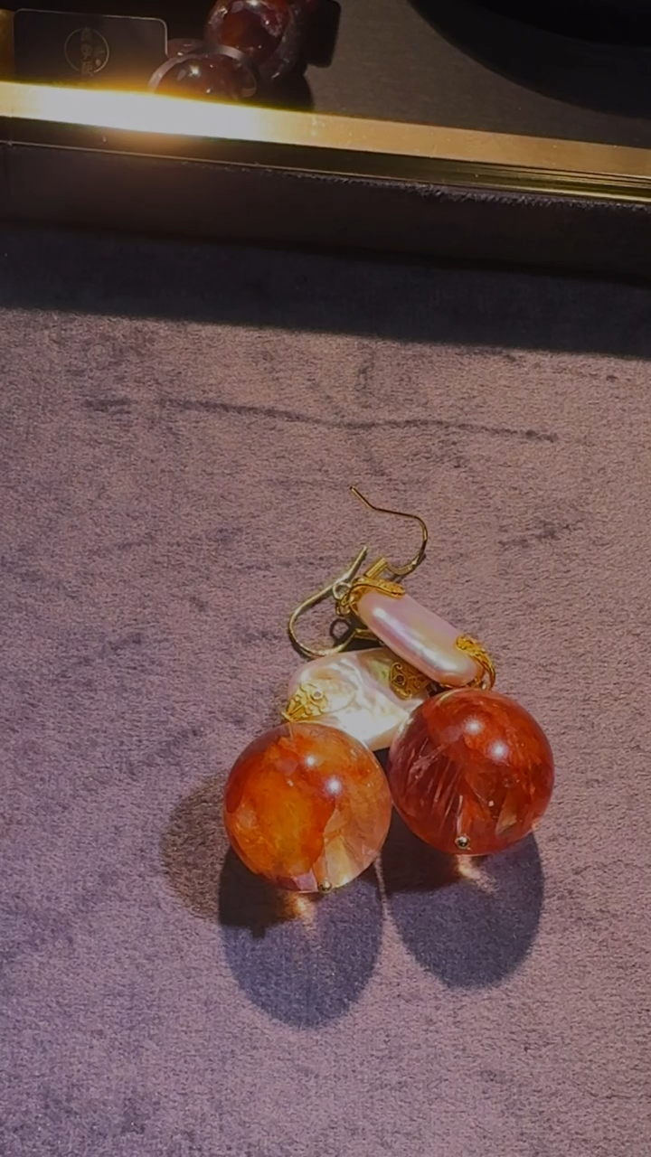 【闪购商品】水晶手串未镶嵌E604C 胶花耳吊