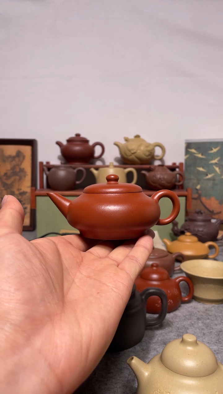 茶壶紫砂小煤窑朱泥手工泥 寅春石瓢110cc