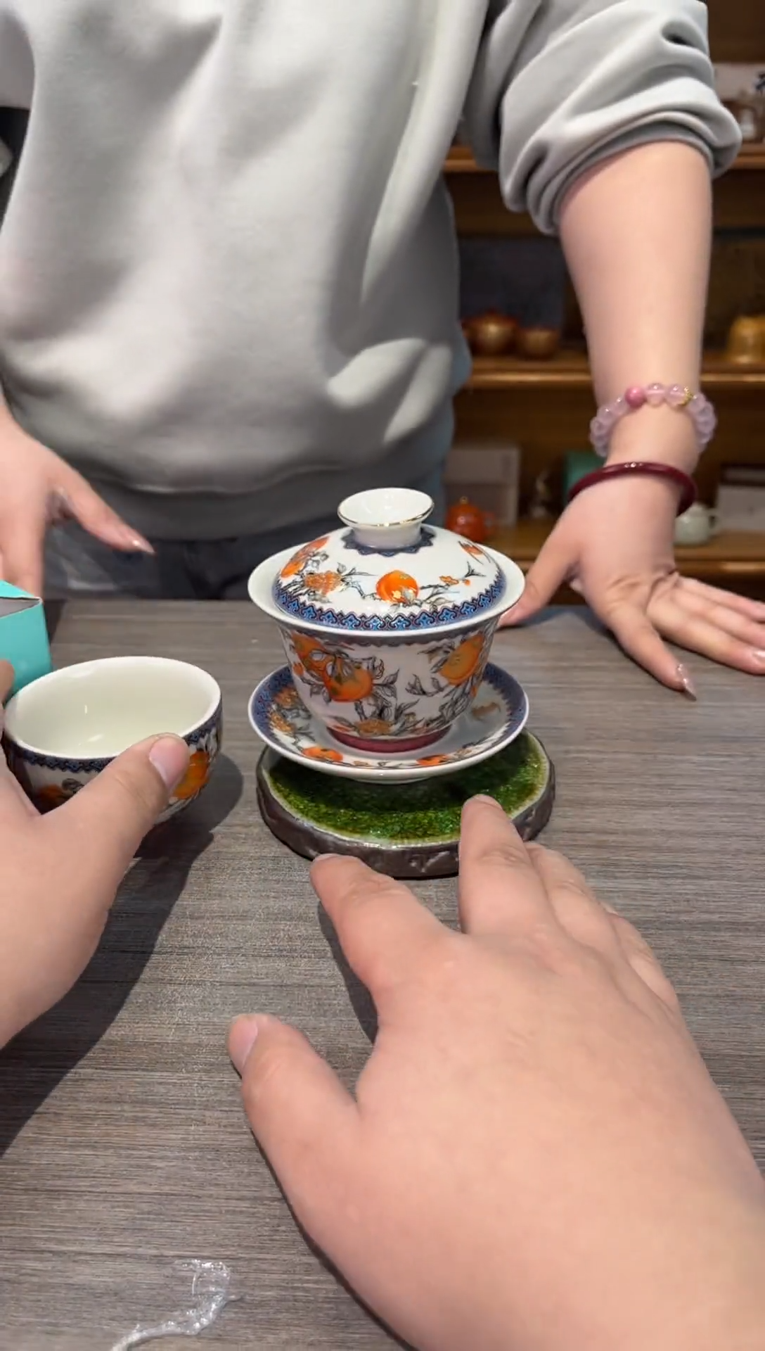 【闪购商品】金桃盖碗加一杯茶具
