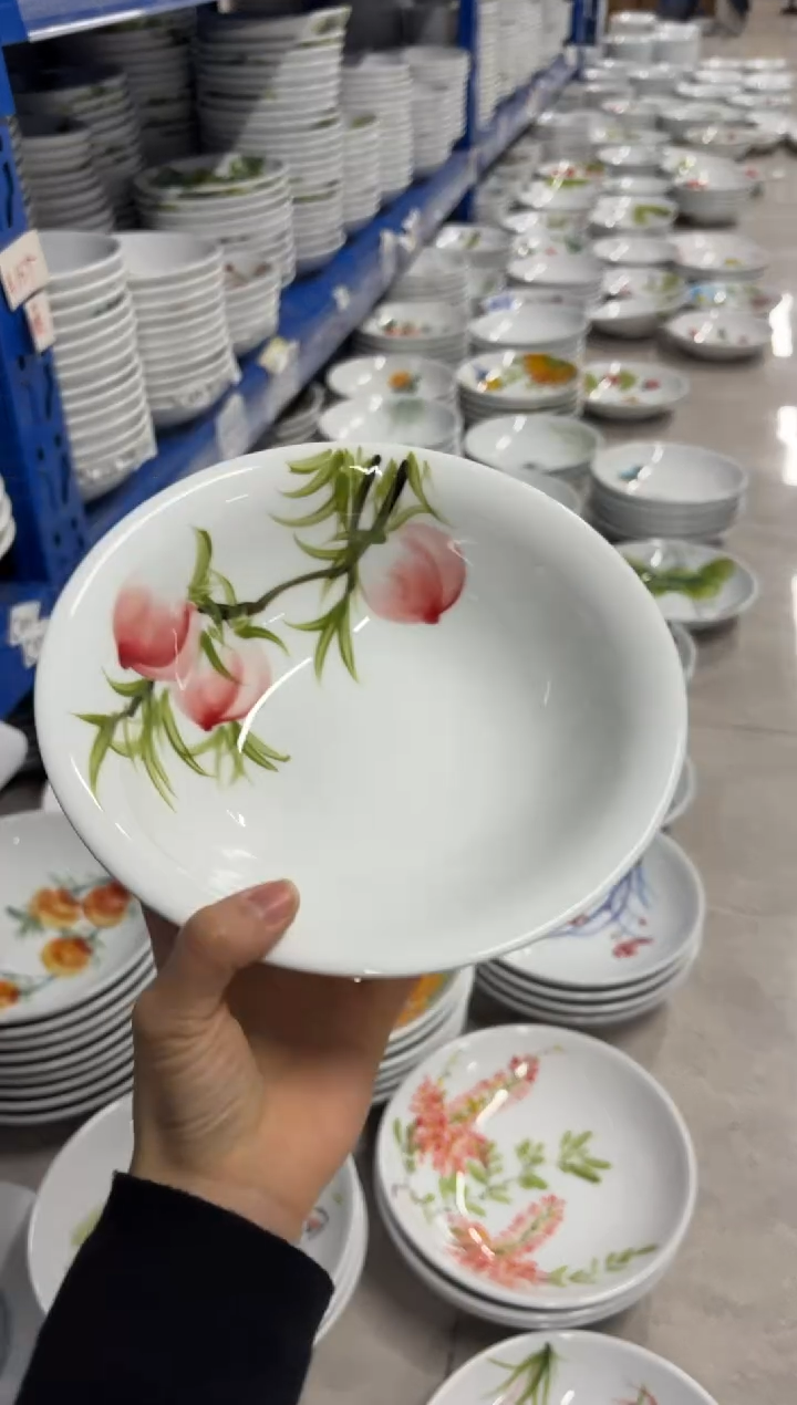 景德镇高温陶瓷食品级手绘釉中彩-汤碗