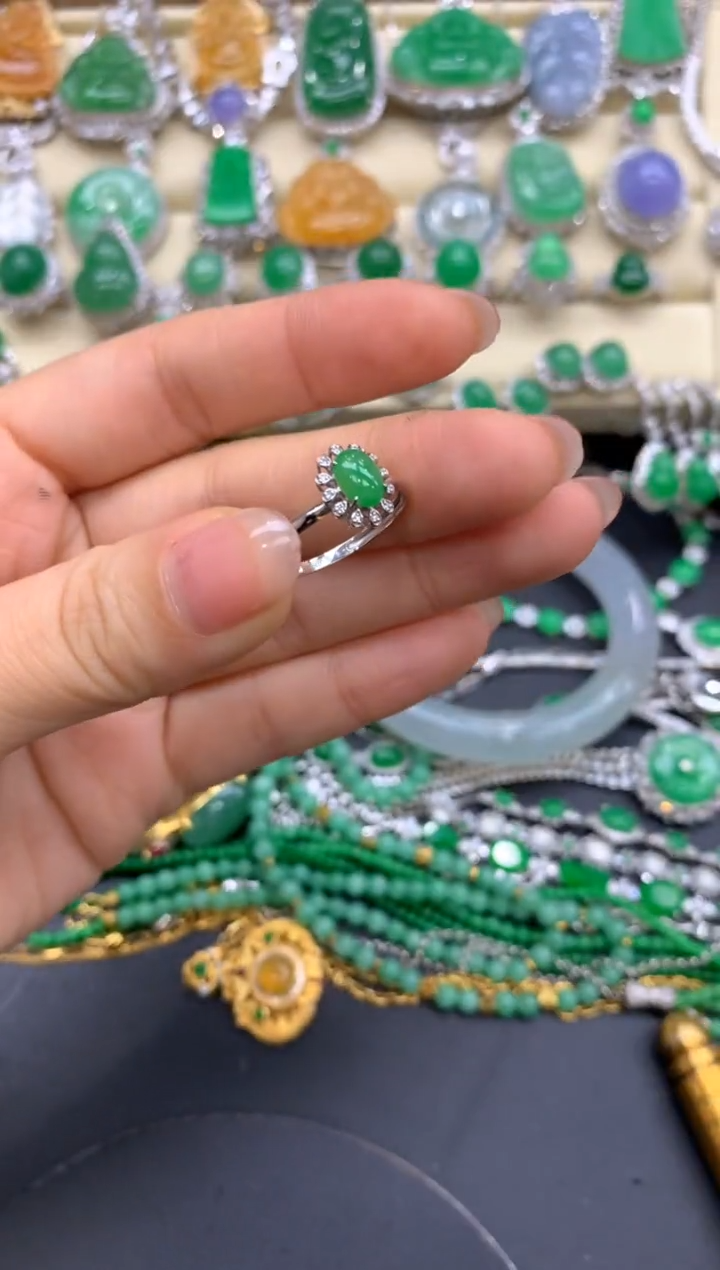 【闪购商品】翡翠戒指18K金镶嵌253-中国好珍宝