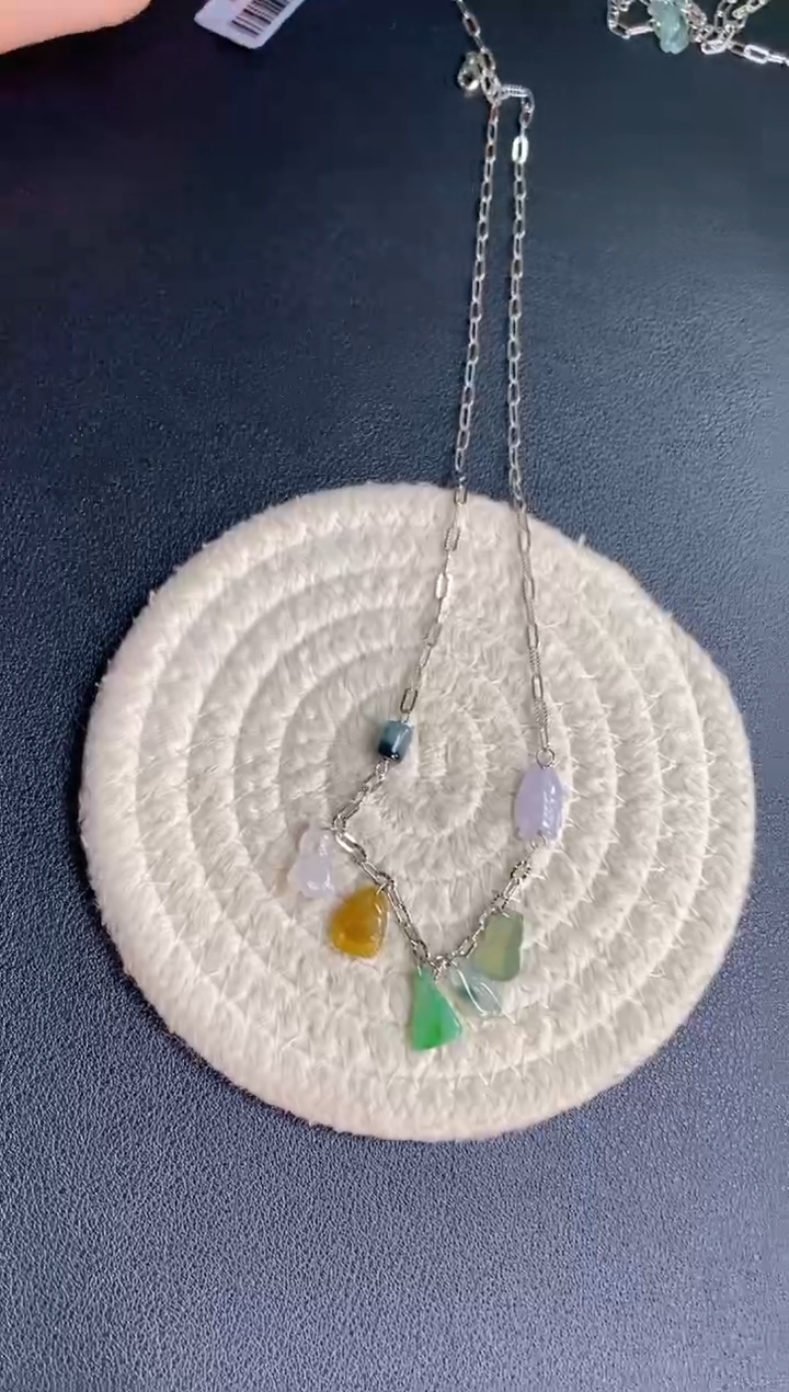 颈饰银S925镶嵌翡翠19468