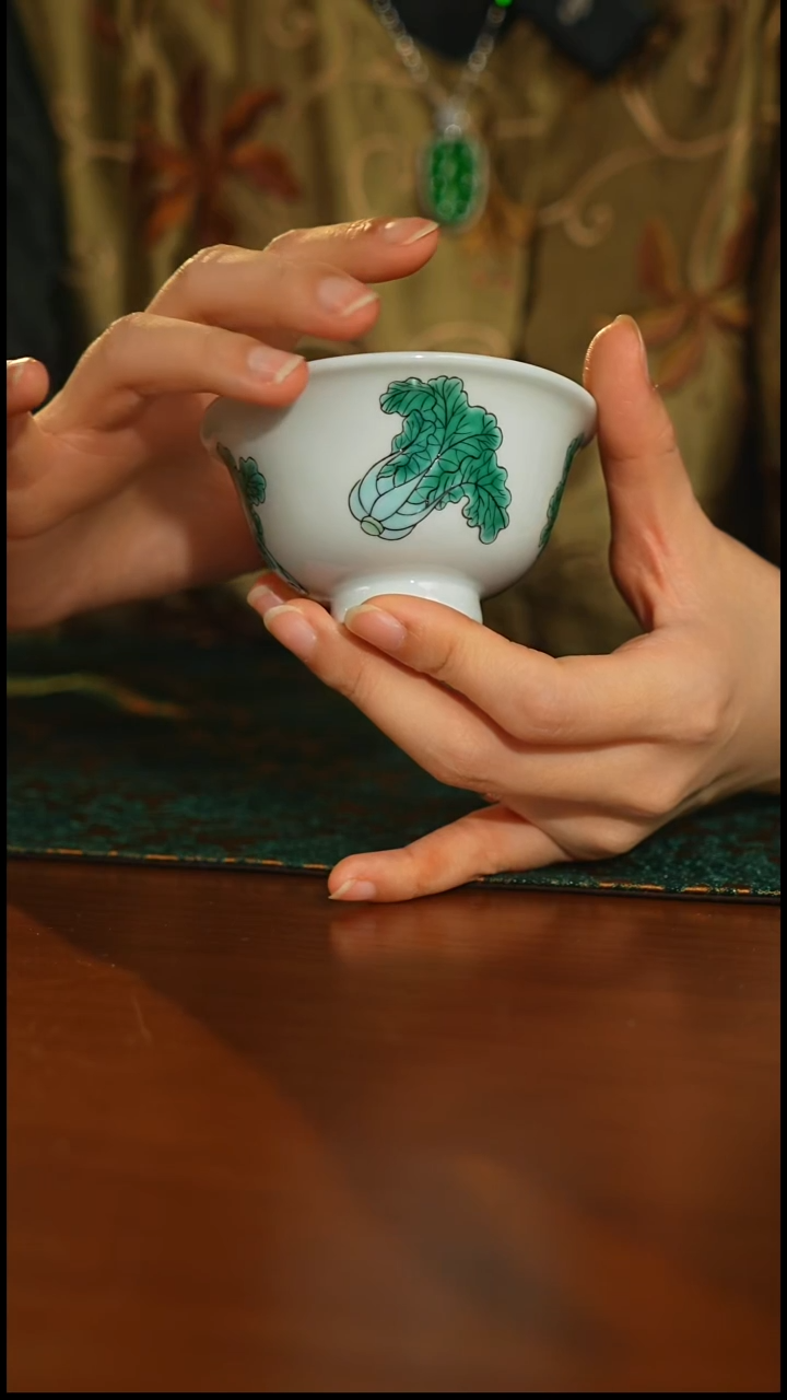 瓷片古阅和风福利品-白菜杯