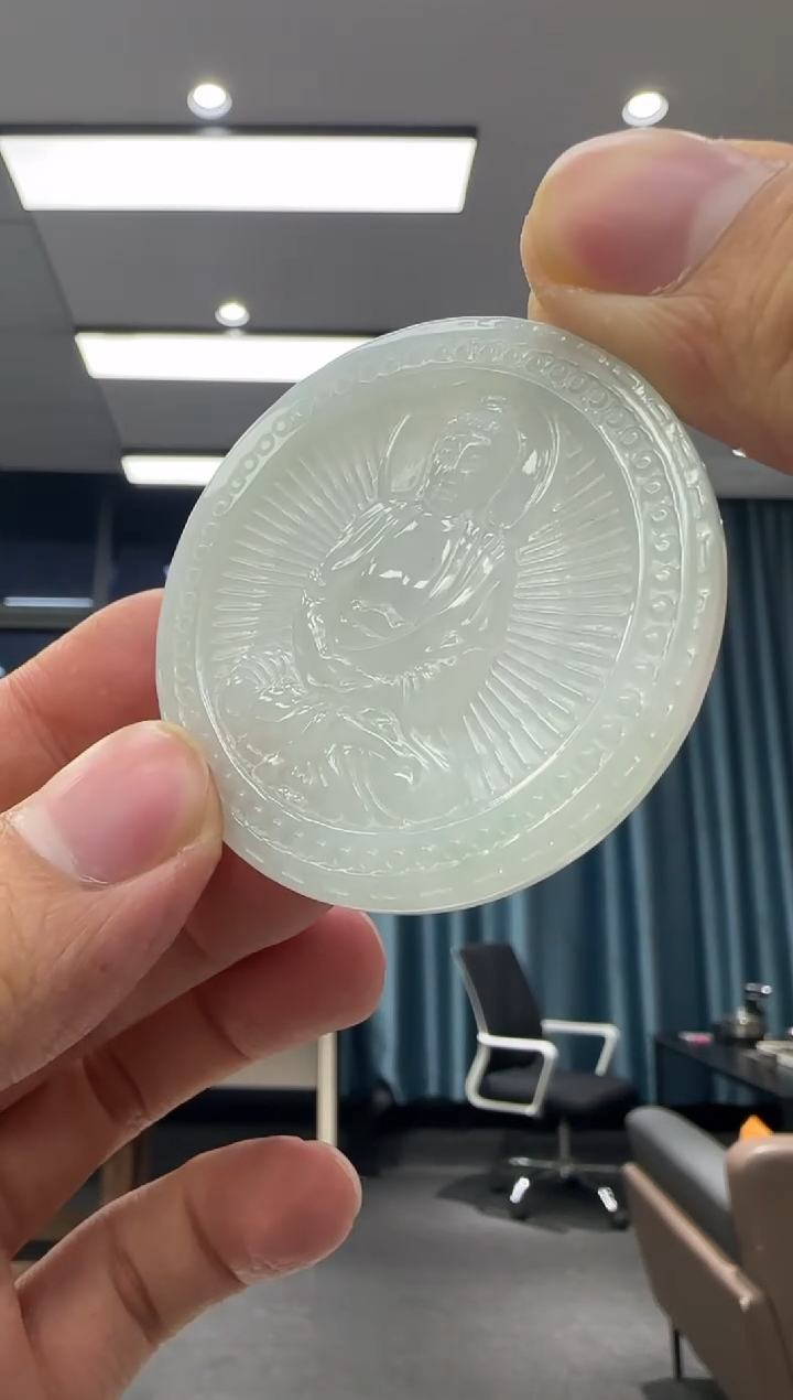 颈饰未镶嵌翡翠天然翡翠A货孤品一件 