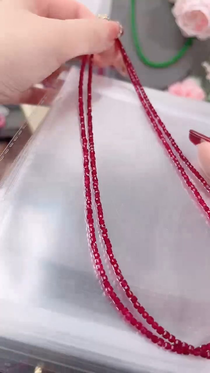 颈饰银S925镶嵌红宝石姨妈99