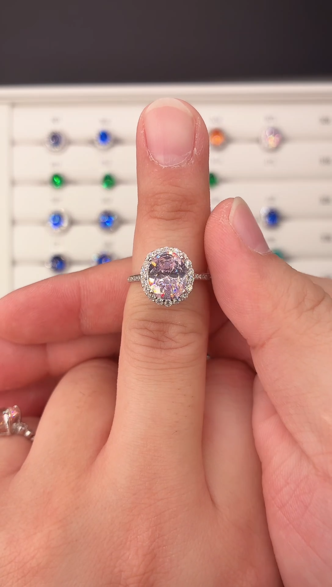 银S925镶嵌戒指绿柱石123456