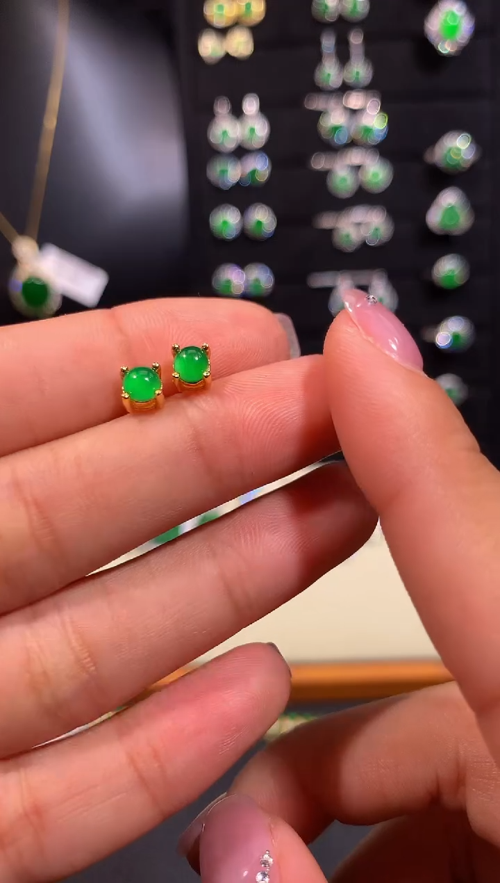 【闪购商品】翡翠耳饰银S925镶嵌多样性