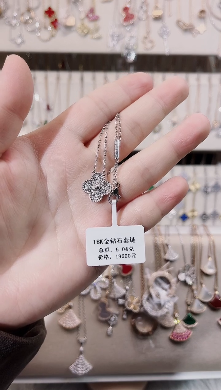 【闪购商品】钻石颈饰18K金镶嵌18K金镶嵌钻石 K白 