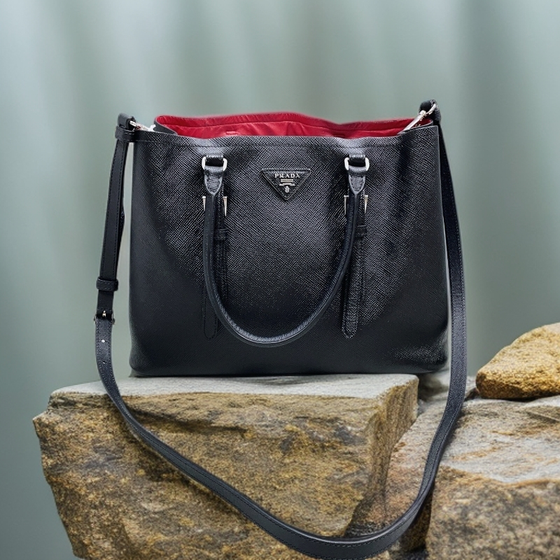 95新 Prada/普拉达  黑色手提包 1817 7191  