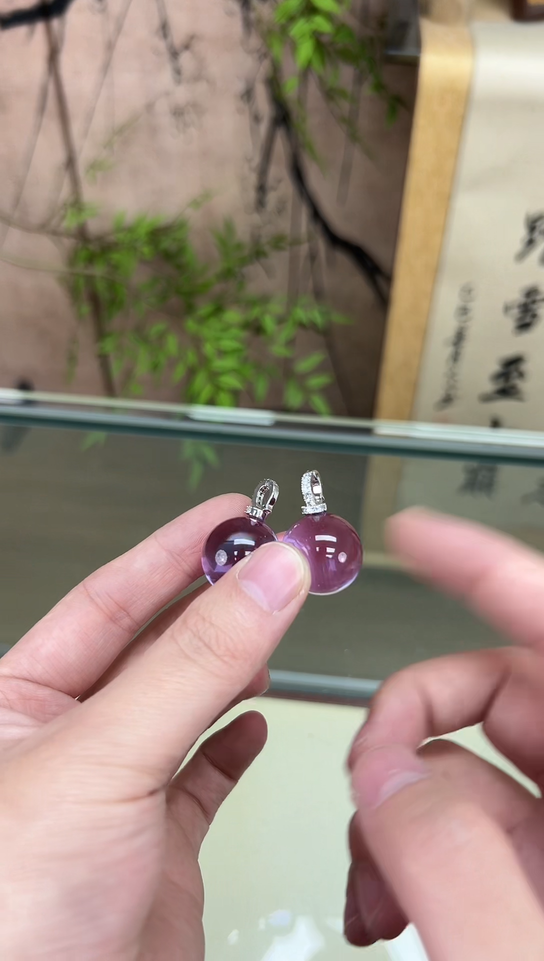 吊坠(赠链)未镶嵌水晶玻利维亚紫水20mm赠链