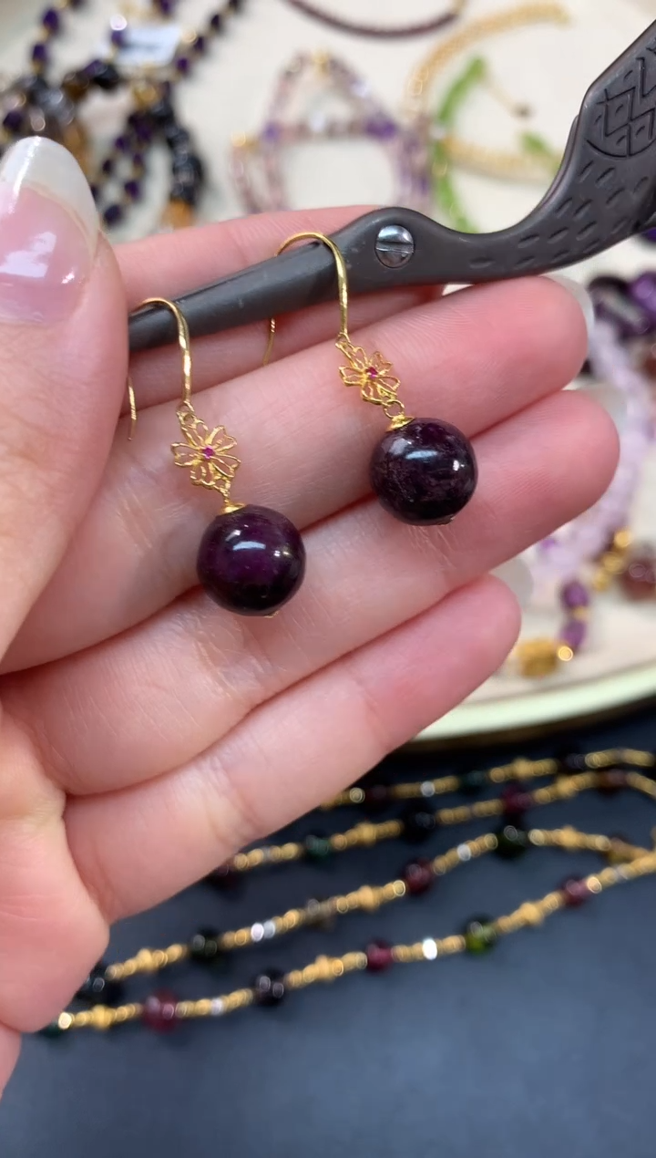 【闪购商品】苏纪石（舒俱来）耳饰18K金镶嵌A362|1999