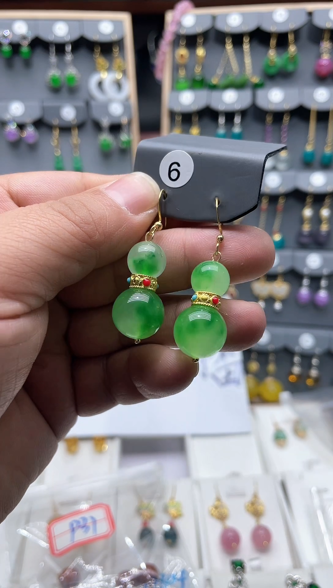 【闪购商品】玛瑙/玉髓耳坠14K金镶嵌时尚耳饰111