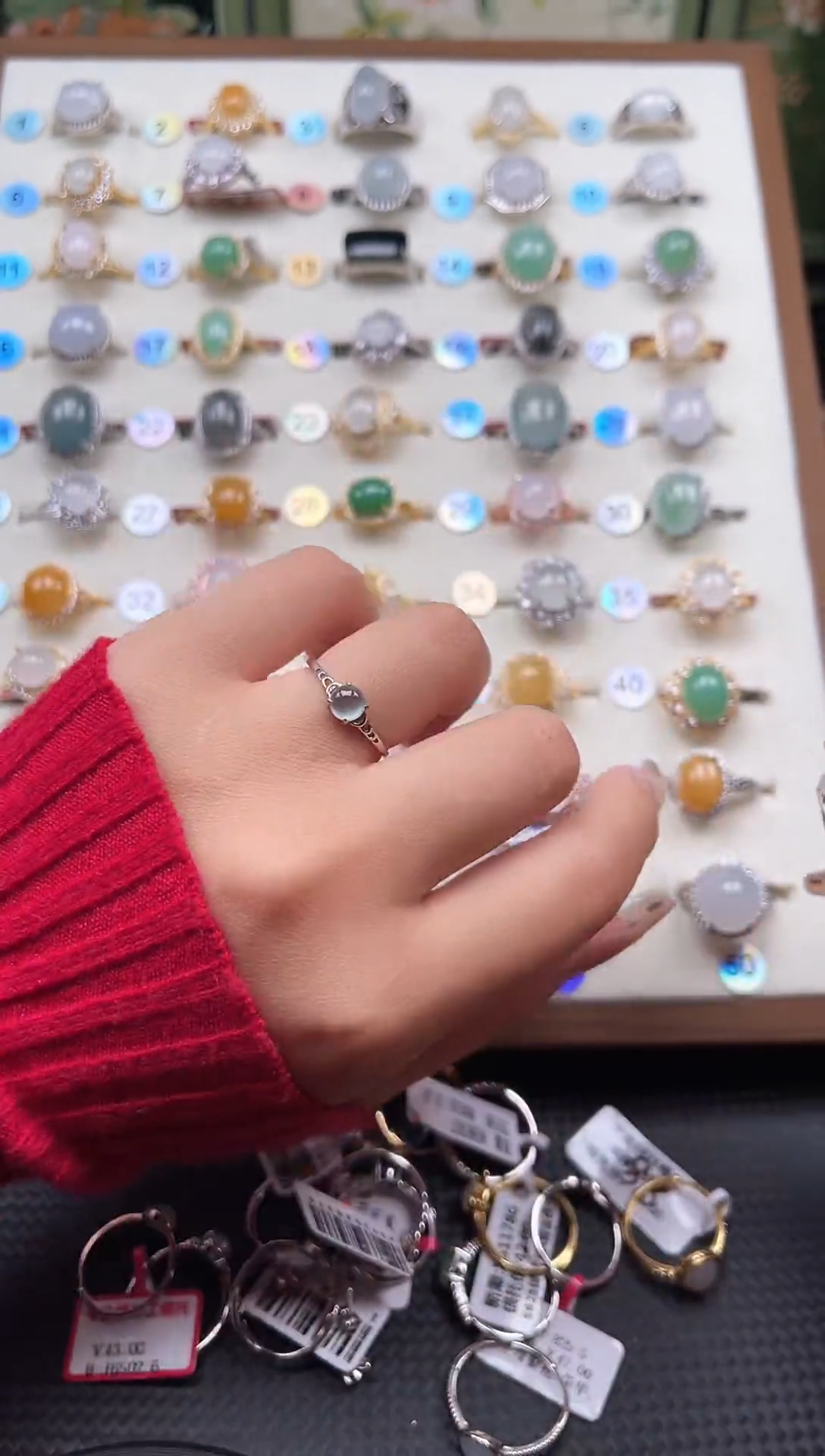 【闪购商品】翡翠耳饰银S925镶嵌天然A货翡翠戒指