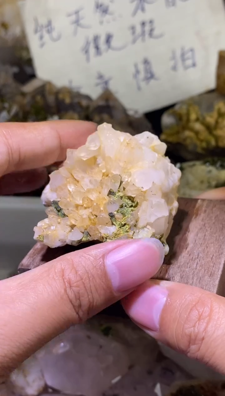 未镶嵌珠宝半成品水晶90号 97克精品莫奈花园水晶晶簇