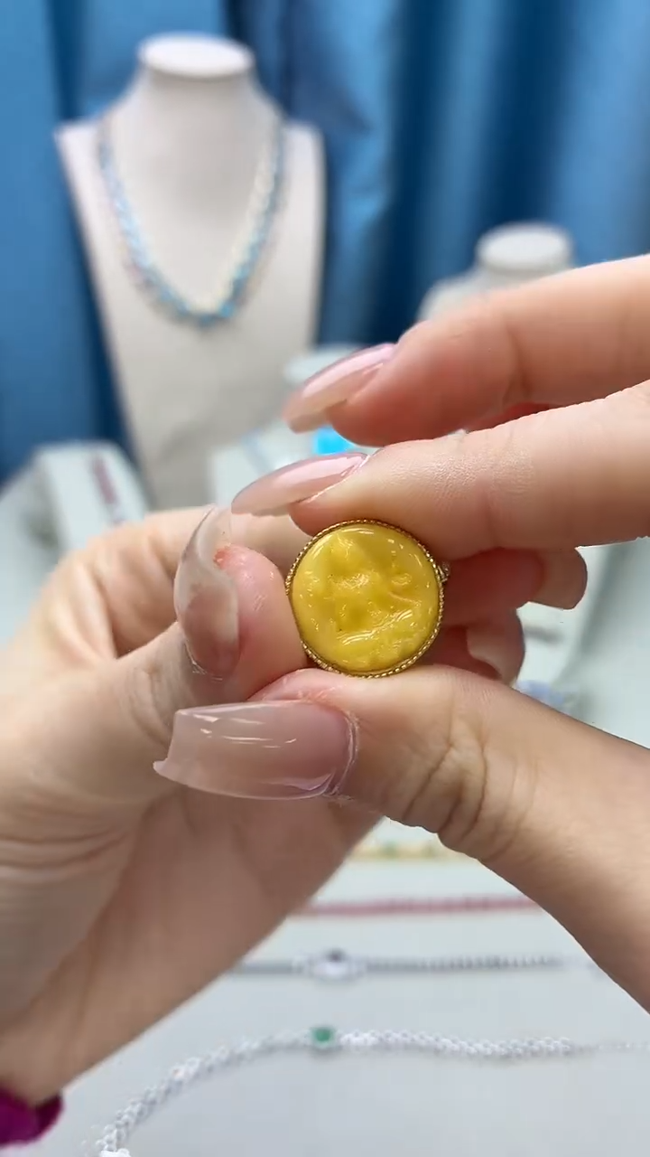 银S925镶嵌蜜蜡戒指228JH0102产品一个（多样性）