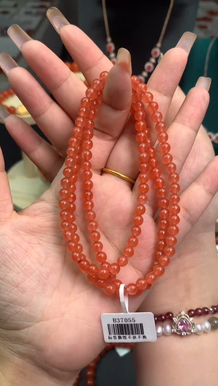 南红玛瑙5MM未镶嵌云南保山冷水河单圈老型