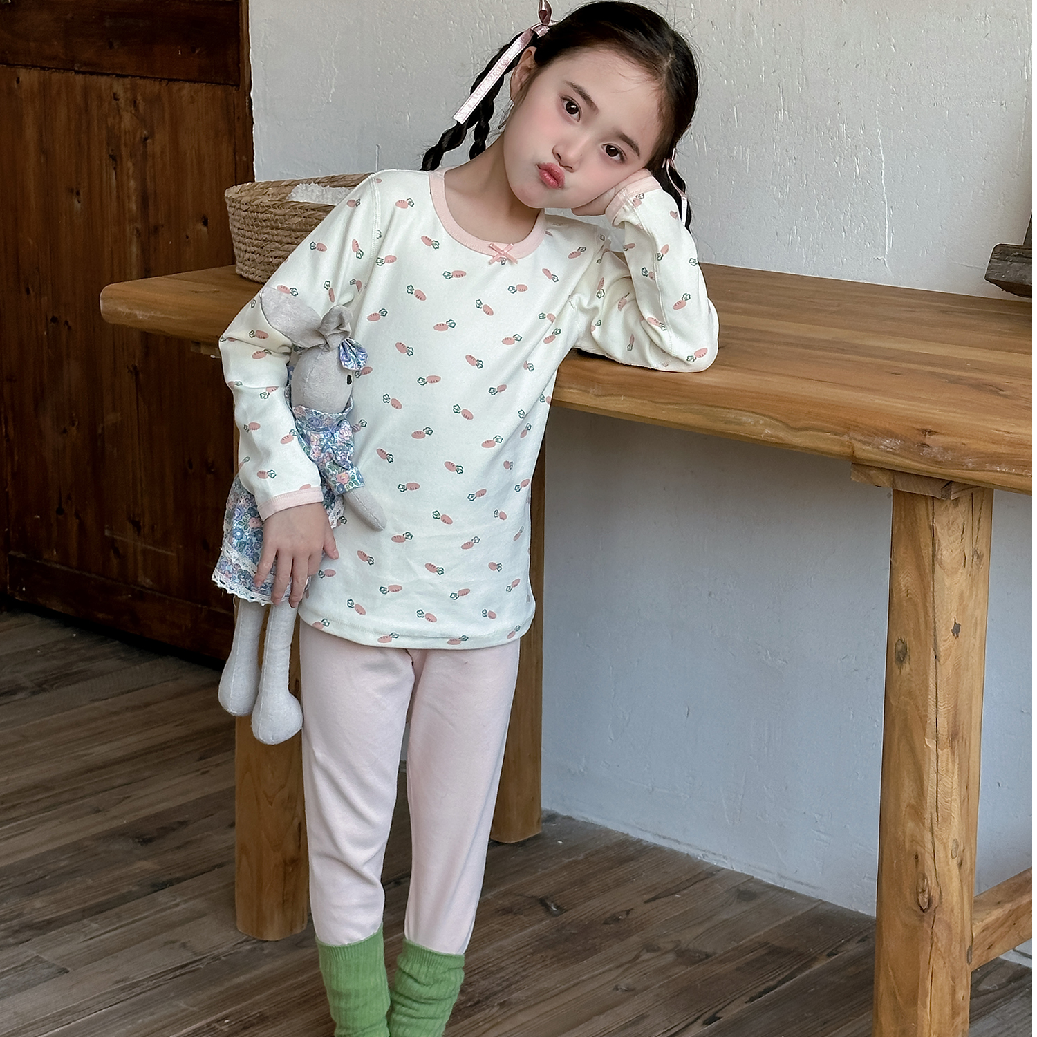 现货   秋冬季新款儿童男童女童保暖家居服套装110-05