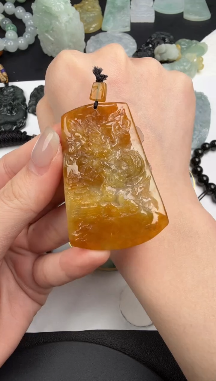 吊坠(不含链)未镶嵌翡翠逗*鹿翡翠饰品-213